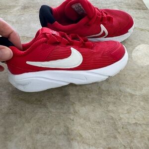 Nike Red and White Sneakers with Breathable Mesh